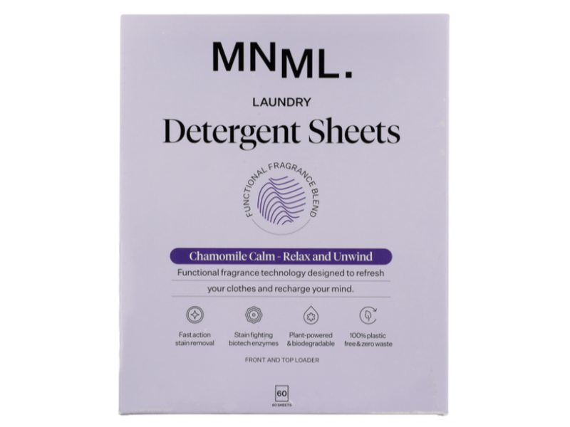 MNML. Laundry Detergent Sheets, Chamomile Calm Relax And Unwind, 60 Count