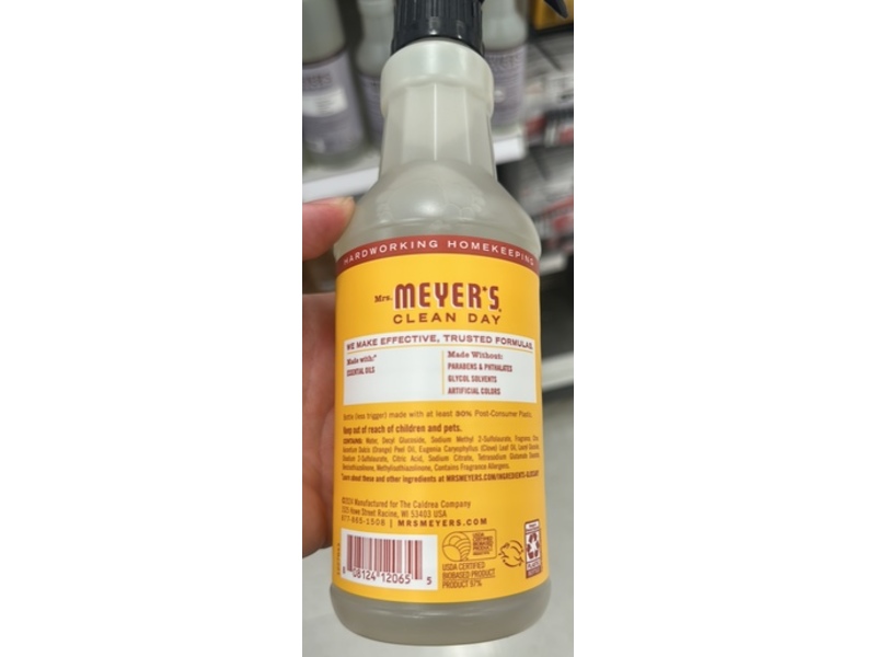Mrs. Meyer's Clean Day Multi-Surface Everyday Cleaner, Clementine Scent, 16 fl oz/473 mL