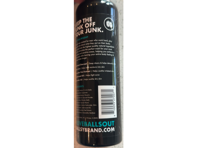 Ballsy Ballwash Bodywash, Activated Charcoal, 80 fl oz/237 mL