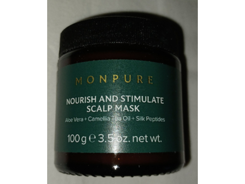 Monpure Nourish & Stimulate Scalp Mask, Aloe Vera + Camellia Tea Oil & Silk Peptides, 3.5 oz/100 g