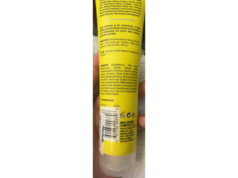 Marc Anthony Strictly Curls Cream, Avocado Oil & Shea Butter, 4.2 fl oz/126 mL