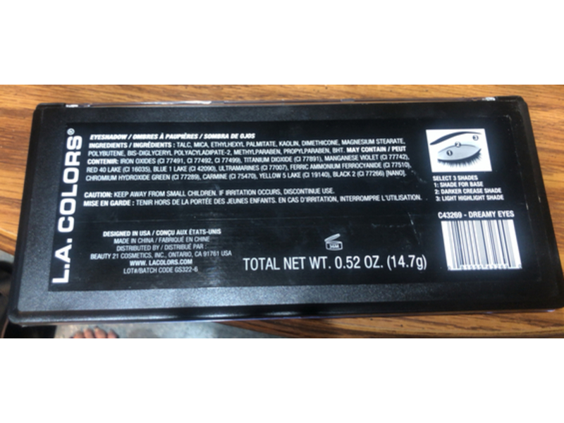 L.A. Colors 21 Color Eyeshadow Palette, Dreamy Eyes, 0.52 fl oz/14.7 g