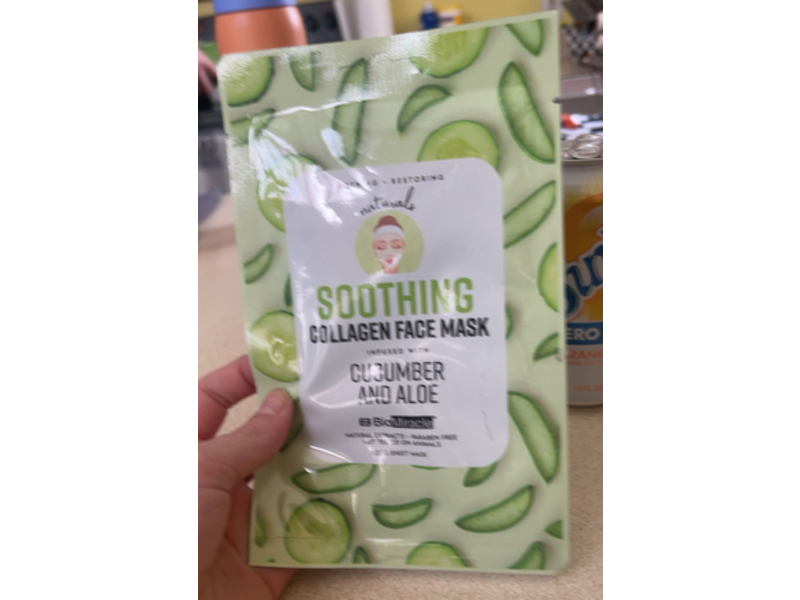 Bio Miracle Soothing Collagen Face Mask, Cucumber & Aloe, 20 g, Pack Of 10