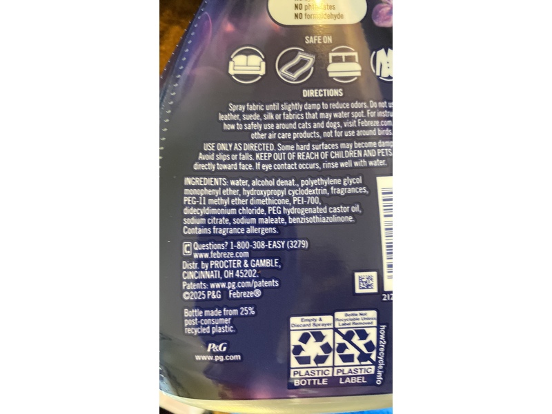 Downy Infusions Febreze Fabric Calm Refresher, Lavender & Vanilla Bean, 27 fl oz/800 mL