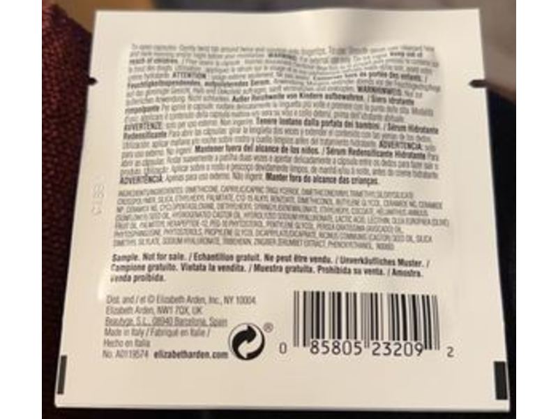 Elizabeth Arden Ceramide Capsules Hydra-Plumping Serum, Hyaluronic acid, 0.03 fl oz/0.93 mL, 2 counts