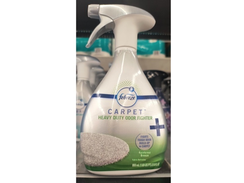 Febreze Carpet Heavy Duty Odor Fighter Fabric Refresher, Rainforest Breeze, 27 fl oz/800 mL