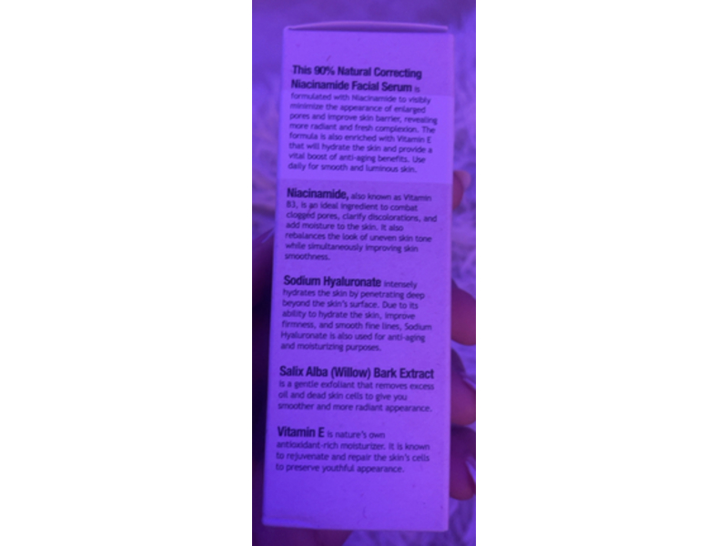 Purifect By Symphony Beauty Correcting Facial Serum, Niacinamide + Vitamin E, 1 fl oz/30 mL