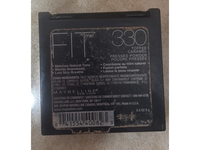Maybelline New York Fit Me Pressed Powder, 330 Toffee Caramel, 0.3 oz/9 g
