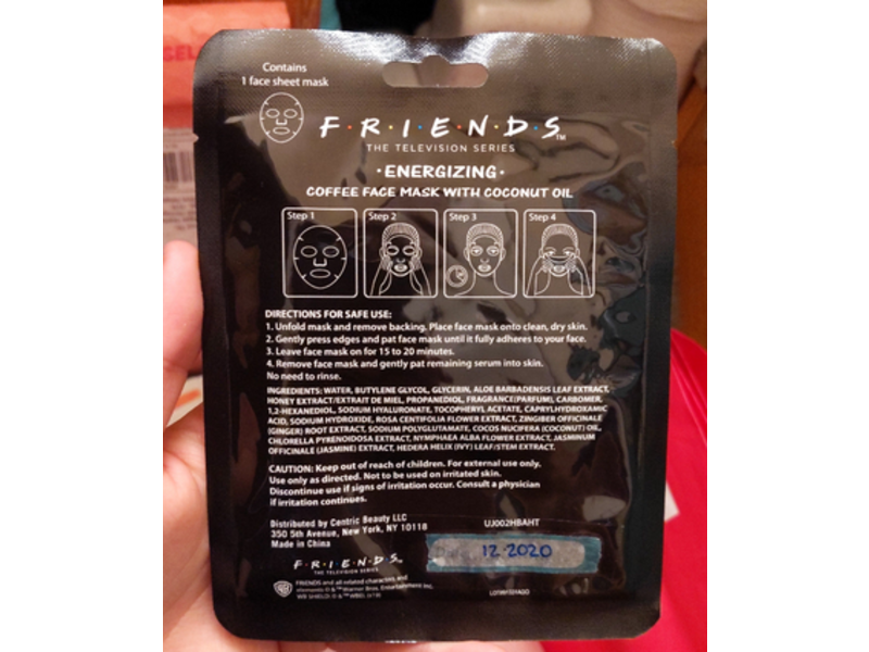 Friends Central Perk How You Doin? Energizing Coffee Face Mask, Coconut Oil, 0.70 oz/20 g