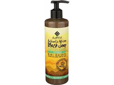 Alaffia Authentic African Black Soap, Peppermint, 16 fl oz/476mL