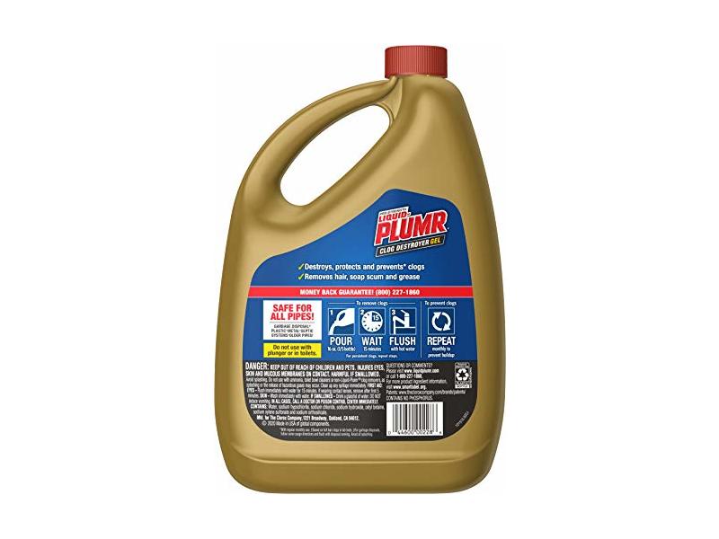 Liquid-Plumr Pro-Strength Liquid Plumr Clog Destroyer Gel, 80 fl oz/2.36 L