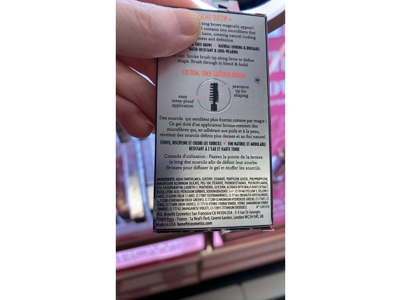 Benefit Gimme Brow+, Brow Volumizing Fiber Gel, 3 Medium Neutral Light Brown, 0.1 oz/3 g