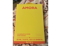 Amora Illuminate & Shine Sheet Masks, Papaya, Vitamin C, 0.8 fl oz/25 mL, Pack Of 5 - Image 3