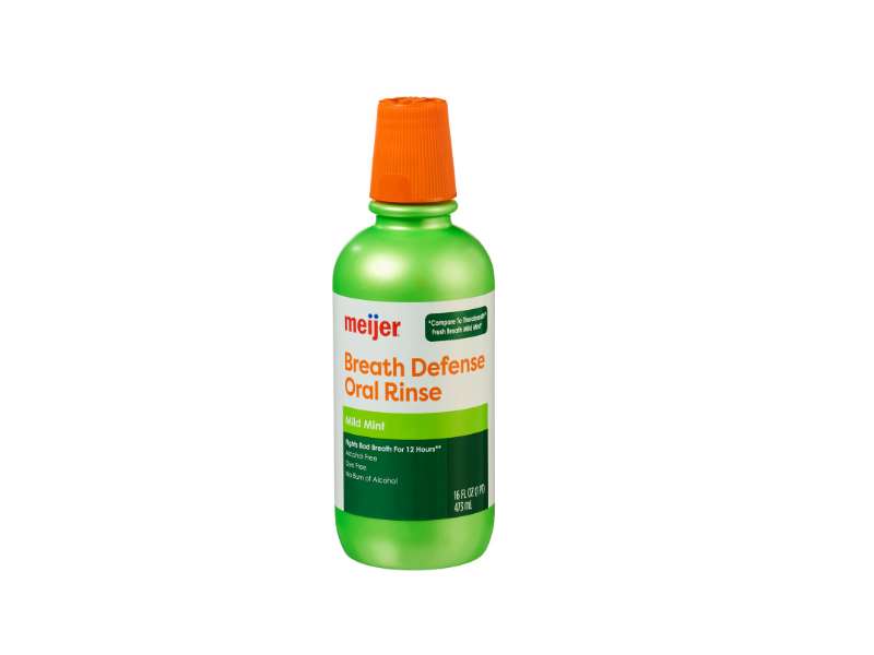 Meijer Breath Defense Oral Rinse, Mild Mint, 16 fl oz/473 mL