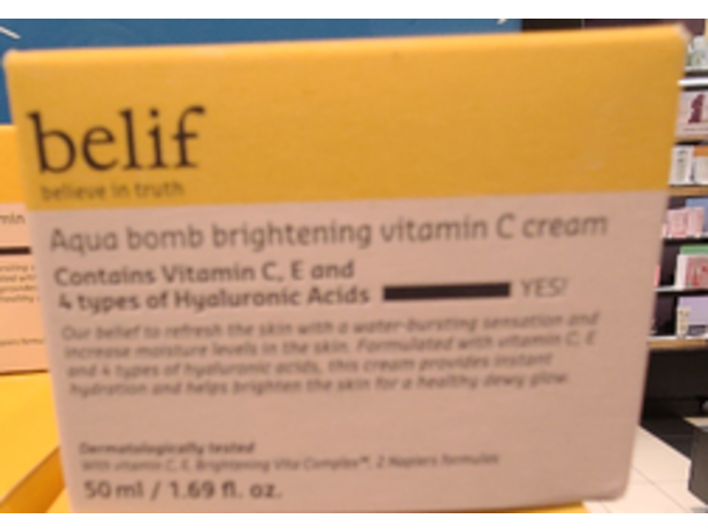 Belif Aqua Bomb Brightening Vitamin C Cream, 1.69 fl oz/50 mL
