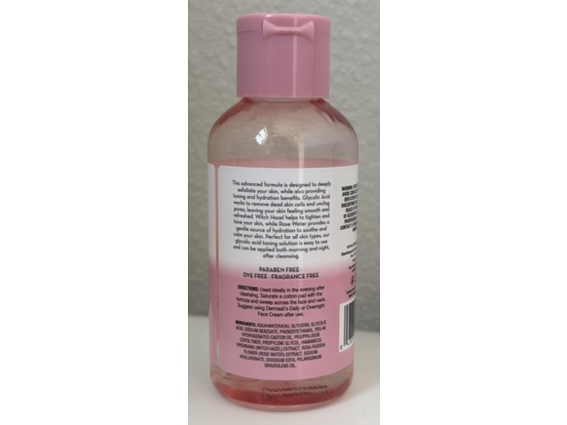 Dermasil Labs Toning Solution, Glycolic Acid + Witch Hazel + Rose Water, 4 fl oz/118 mL, Pack Of 3