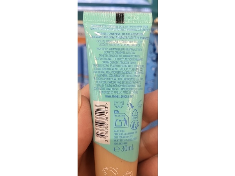 Rimmel London Kind & Free Glow It Up Moisturising Skin Tint, 010 Rose Ivory, 30 mL