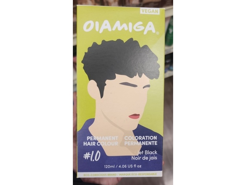 Oiamiga Permanent Coloration Hair Color, 1.0 Jet Black, 4.06 fl oz/120 mL