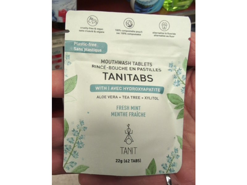 Tanit Mouthwash Tablets, Aloe Vera + Tea Tree & Xylitol, 22 g, 62 Count
