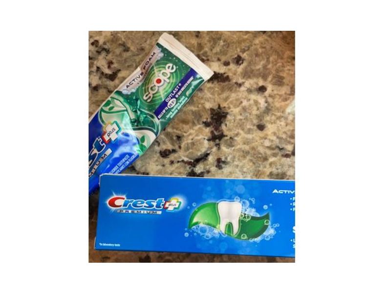 Crest Plus Premium Scope Active Foam + Whitening Toothpaste, Long Lasting Mint, 5.2 oz/147 g, Pack Of 3