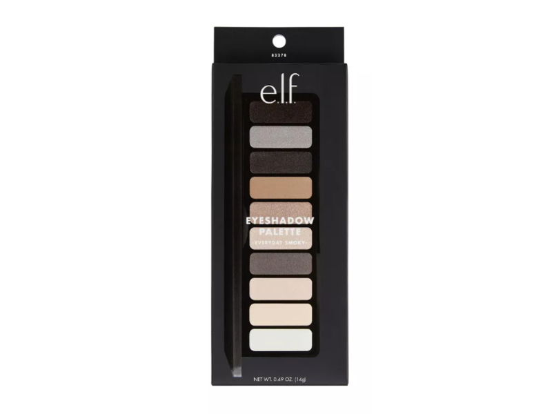 e.l.f. Cosmetics Perfect 10 Eyeshadow Palette, Everyday Smoky, 0.49 oz/14 g