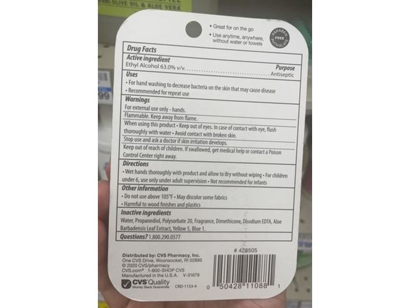 CVS Pharmacy Hand Sanitizer Spray, 0.75 fl oz/22.5 mL, Pack Of 3