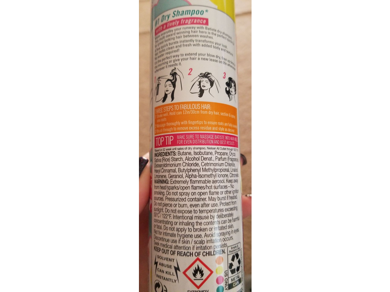 Batiste Instant Hair Refresh Dry Shampoo, Bright & Lively Floral, 6.73 fl oz/200 mL