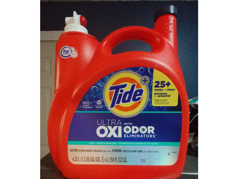 Tide Ultra Oxi Liquid Laundry Detergent, 154 fl oz/4.55 L