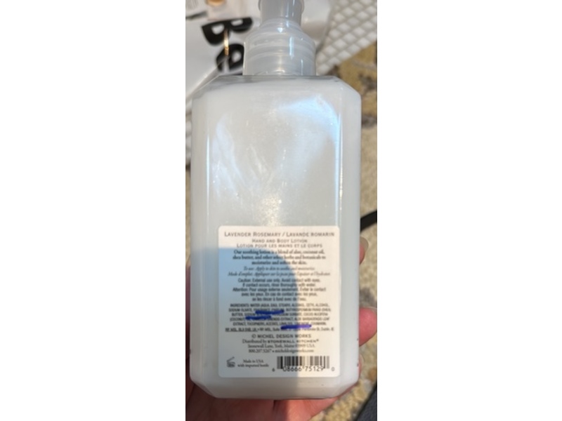 Stonewall Kitchen Michel Design Works Hand & Body Lotion, Lavender & Rosemary, 12 fl oz/354 mL