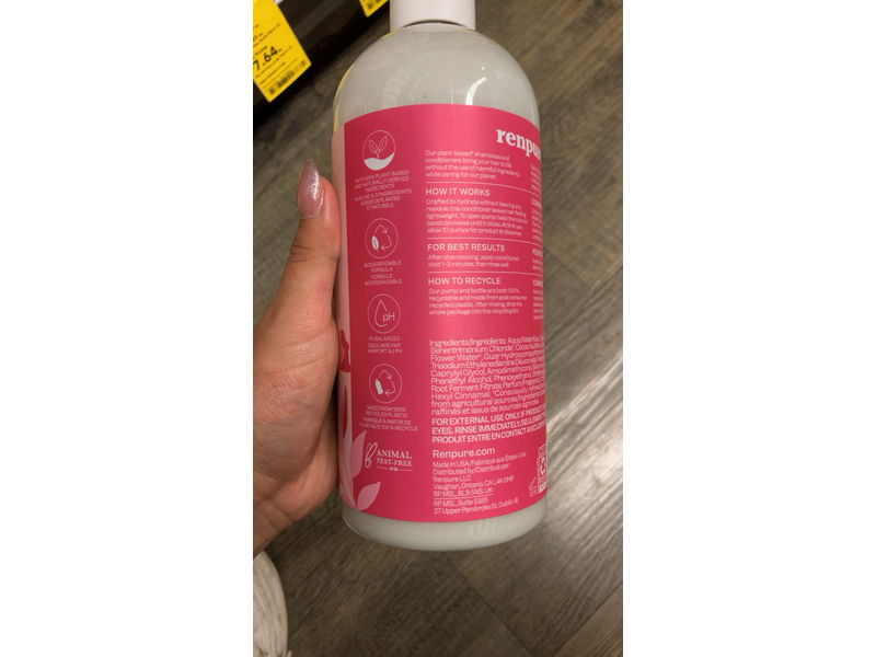 Renpure Radiant Shine Shampoo, Pink Grapefruit Peony, 24 fl oz/710 mL