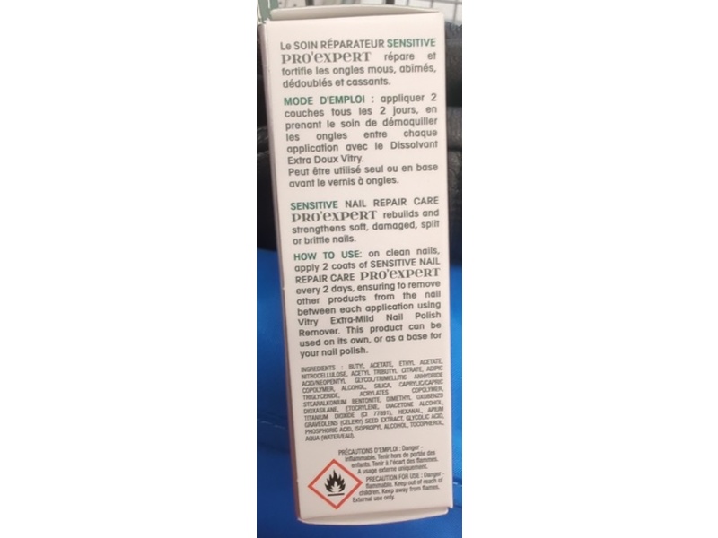 Vitry Sensitive Nail Repair Care Pro’Expert, Matte Finish, 0.33 fl oz/ 10mL