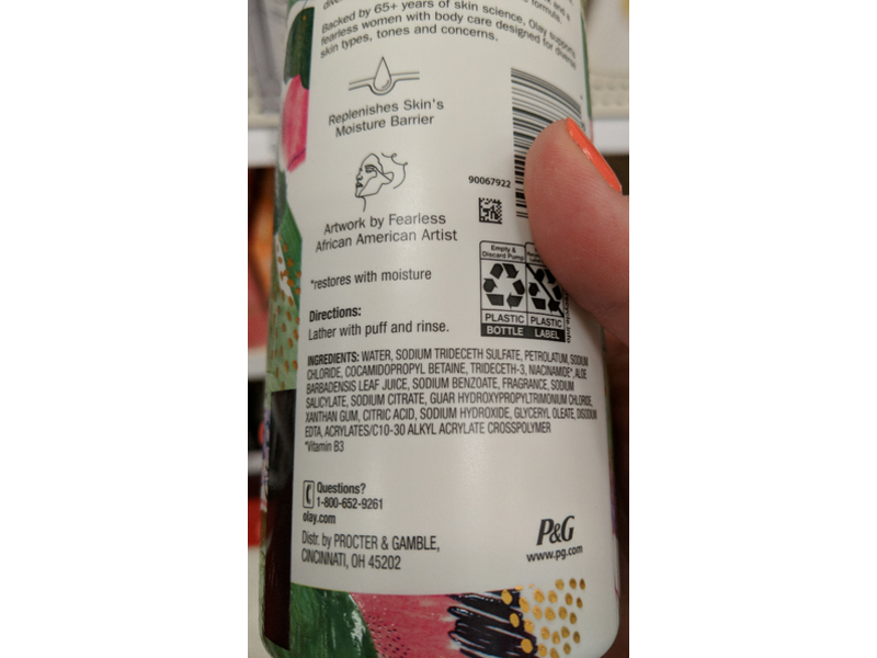 Olay Fearless Restores Soft Silky Skin Body Wash, Aloe Notes Of Chamomile, 17.9 fl oz/530 mL