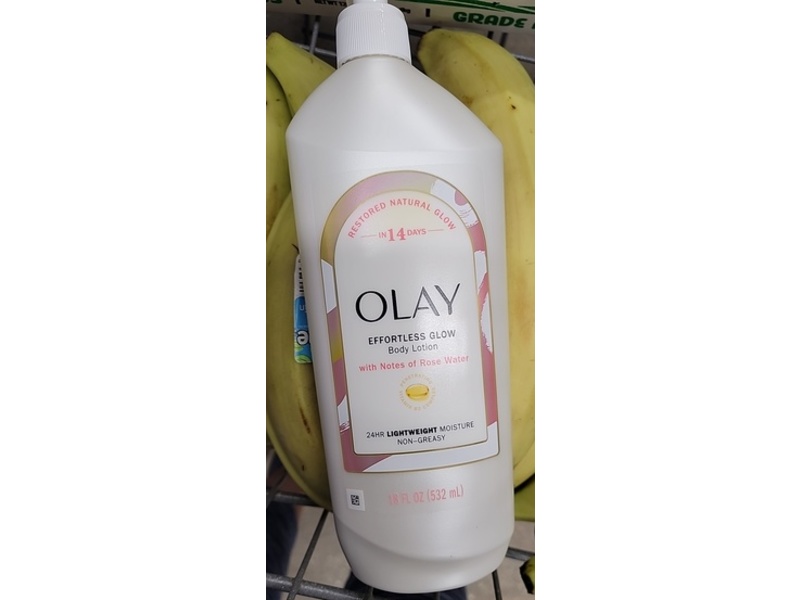 Olay Effortless Glow Body Lotion, Rose Water, 18 fl oz/532 mL