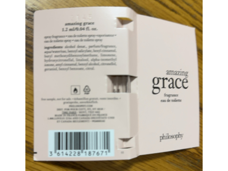 Philosophy Amazing Grace Eau De Toilette, 0.04 fl oz/1.2 mL