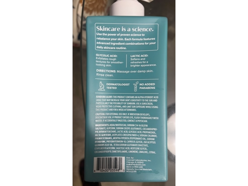 MEDIX 5.5 Skin Perfecting Body Wash, Glycolic Acid + Lactic Acid, 15 fl oz/444 mL