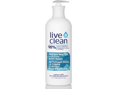 Live Clean Fresh Water Hydrating Body Wash, 33.8 fl oz/1 L