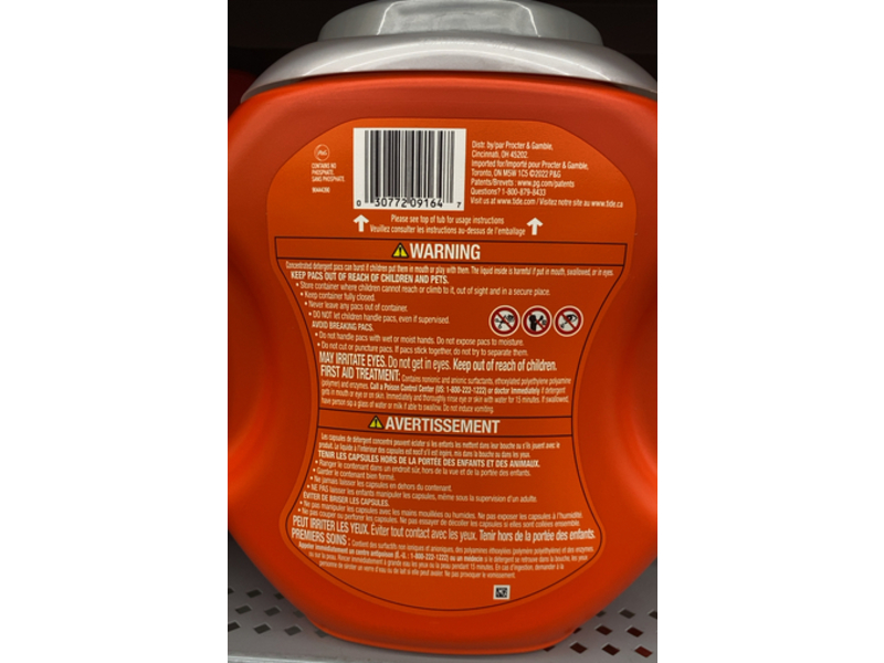 Tide 4-In-1 Ultra Oxi Liquid Laundry Detergent Pods, 59 oz/1.69 Kg, 57 Count