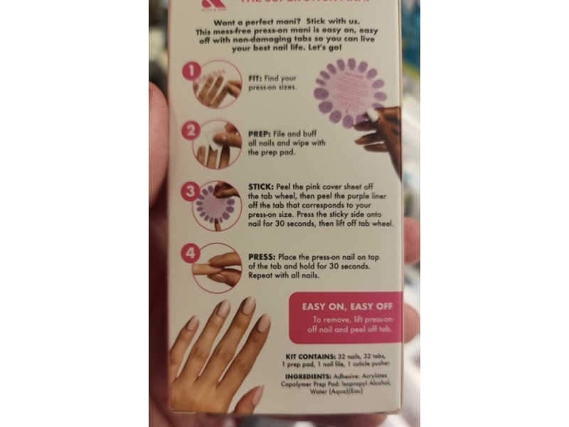 Olive & June Press-On Nail Tabs, Flamingo, 32 Count