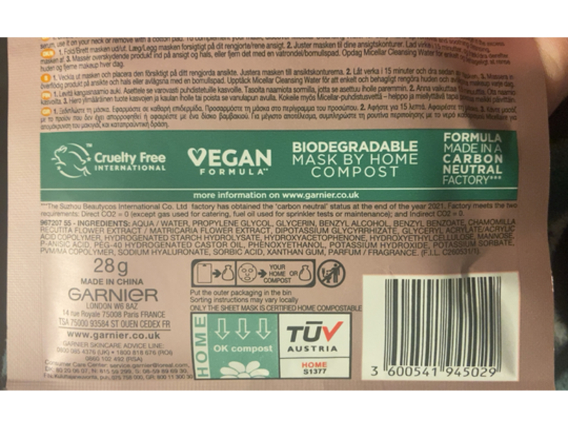 Garnier Skin Active Moisture Bomb Sheet Mask, 28 g