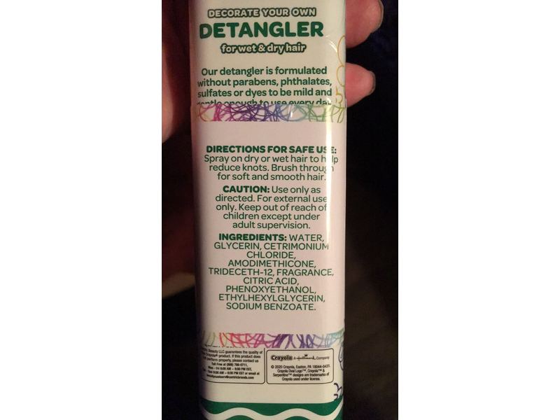 Crayola Kids Decorate Your Own Detangler, Coconut Scented, 10 fl oz/300 mL