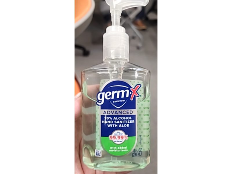 Germ-X Hand Sanitizer, Aloe, 8 fl oz/236 mL, Pack Of 6