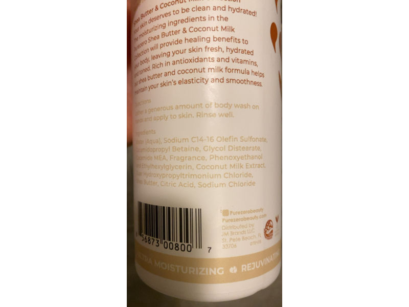 Purezero Nourishing Body Wash, Shea Butter & Coconut Milk, 20 fl oz/591 mL, Pack Of 2