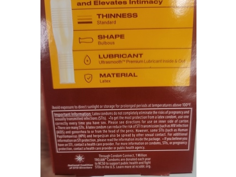 TROJAN Ultra Ribbed Ecstasy Lubricated Condoms, 10 Count