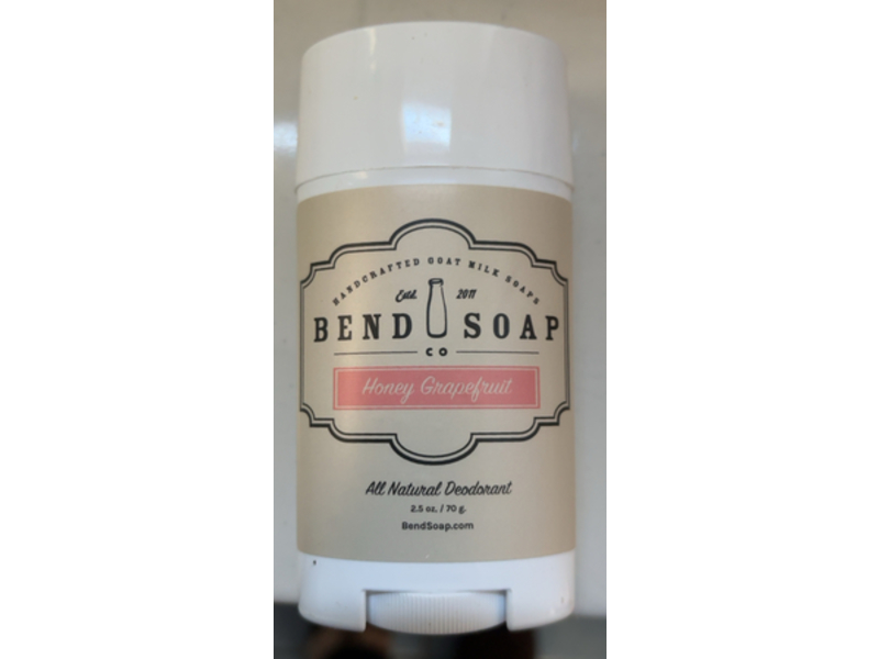 Bend Soap Co All Natural Deodorant, Honey Grapefruit, 2.5 oz/70 g