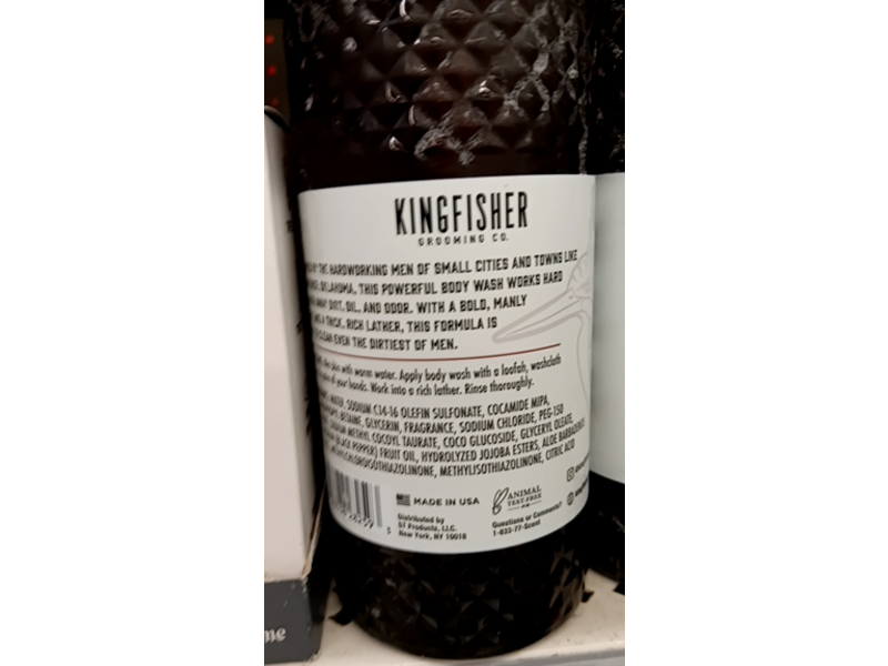 Kingfisher Grooming Co. Body Wash, Smoky Mountain & Vanilla, 18 fl oz/532 mL