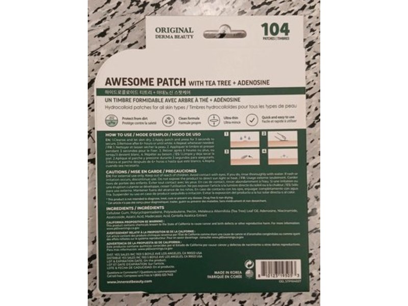 Awesome Calming Patch, Tea Tree + Adenosine, 104 Count