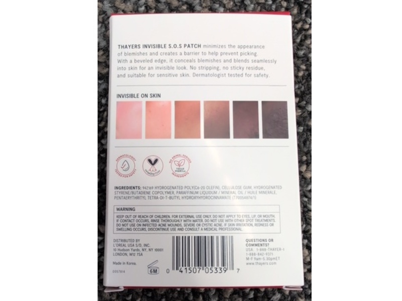 Thayers Invisible S.O.S Hydrocolloid Acne Pimple Patch, 22 Count