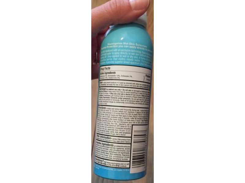 Neutrogena Wet Skin Sunscreen Spray, SPF 50, 5 oz/141 g, Pack Of 3