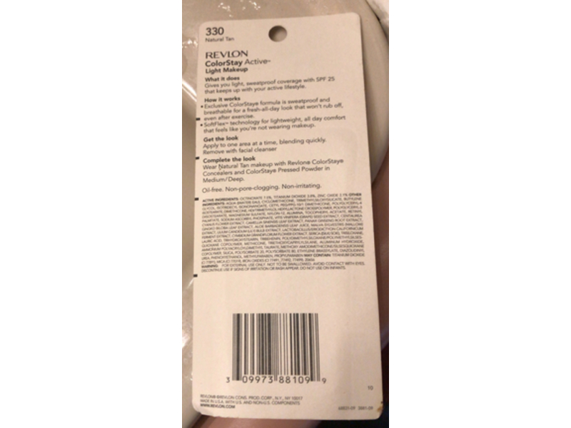 Revlon Colorstay Active Light Makeup, 330 Natural Tan, SPF 25,1 fl oz/30 mL