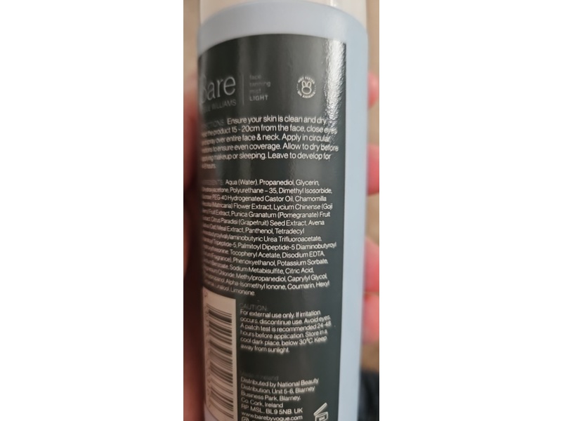 Bare By Vogue Face Tanning Mist, Light, 4.23 fl oz/125 mL